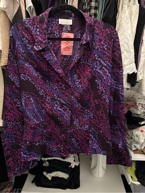 XOXO Purple & Lavender Abstract Print Button-Down Shirt